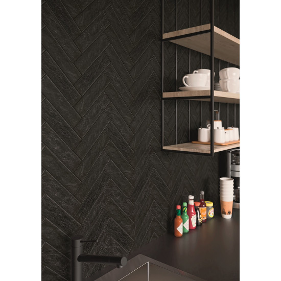Плитка фасадна Scandiano Nero 6,6x24,5 код 4559 Ceramika Paradyz