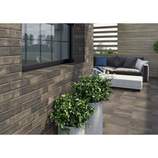 Плитка фасадна Scandiano Nero 6,6x24,5 код 4559 Ceramika Paradyz