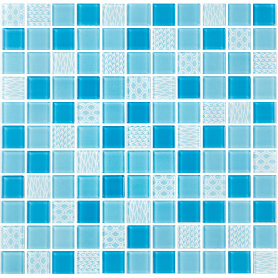Мозаїка GM 4051C3 Blue d/Blue m/Structure 300 х 300 х 4 ( 25 х 25 ) Кераміка Лео УКРАЇНА