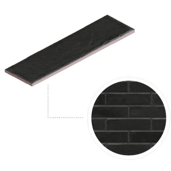 Плитка фасадна Foggia Nero 6,5x24,5x0,8 код 1917 Cerrad