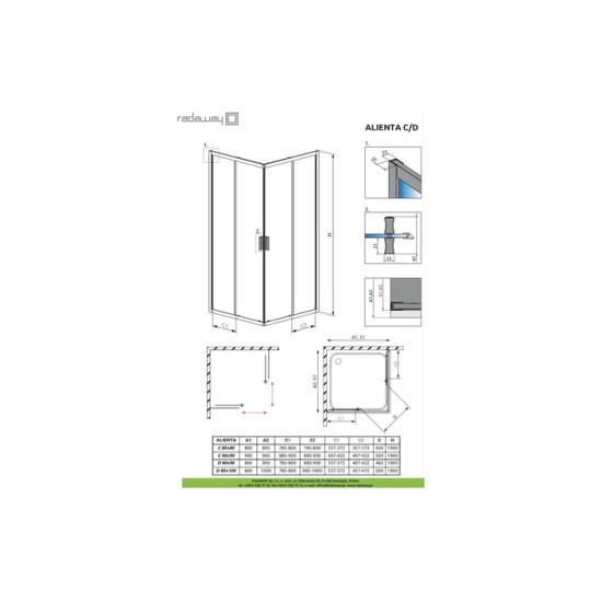 Душова кабіна Alienta С Black 90x90 10239090-54-01 RADAWAY