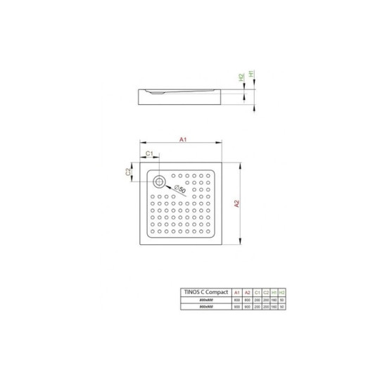 Комплект душова кабіна Alienta C 90х90 Black піддон Tinos C Compact сифон HC26CLMB Black RADAWAY