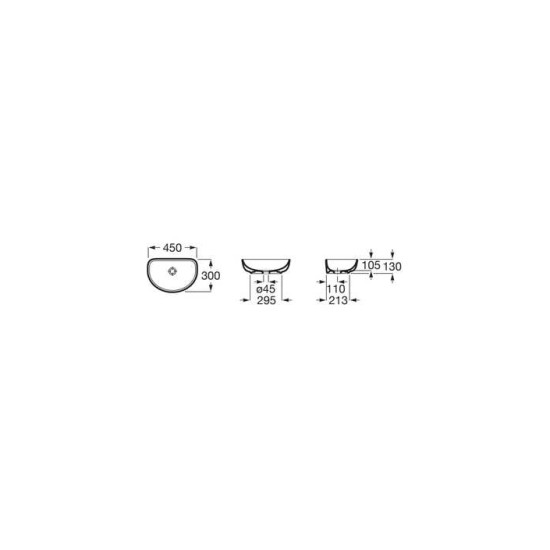 Умивальник Optica 450x300 A327C10000 Roca