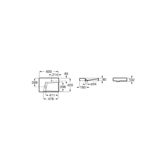 Умивальник Horizon Geo 600х420 A32727600B Roca