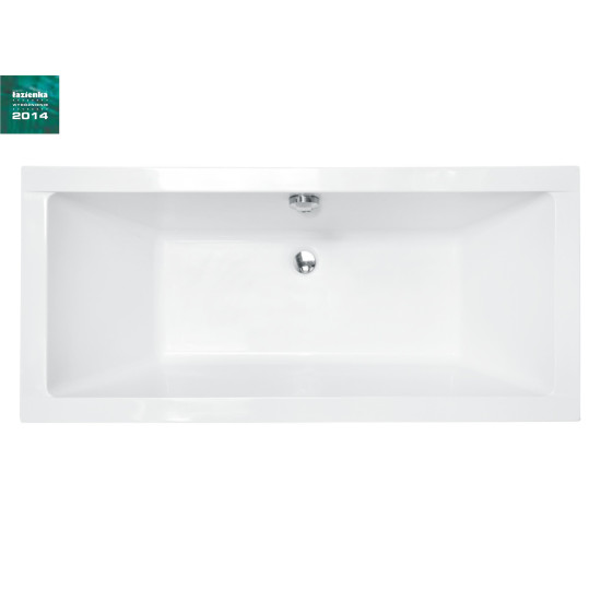 Ванна акрилова QUADRO 175х80 без ніг і ручок / БЕЗ отворів під ручки