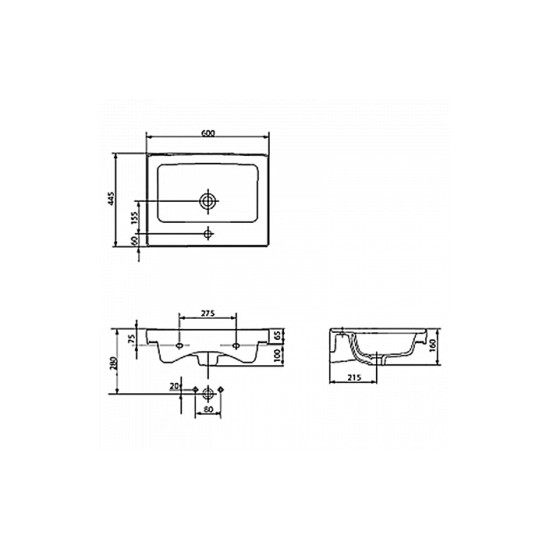 Умивальник 60 см Crea (CCWF1007318215), Cersanit