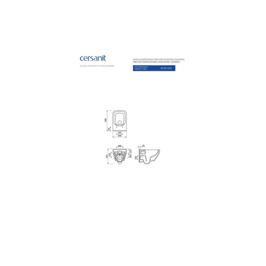 Унітаз підвісний Crea Clean On (CCHZ1001341986), Cersanit