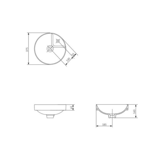 Умивальник 38 см D Crea (CCWT1000343927), Cersanit
