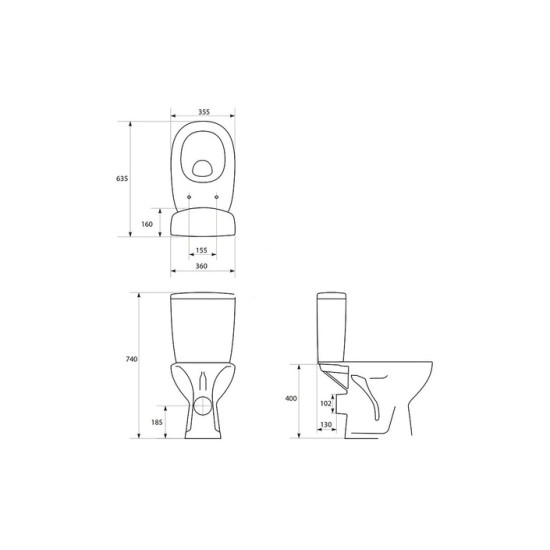 Компакт Arteco 658 Clean On 011 з кришкою поліпропілен soft-close CCKZ1014400777 Cersanit