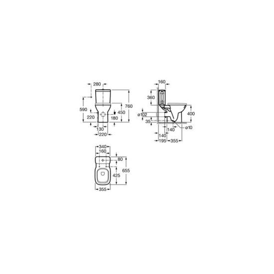 Компакт Debba з кришкою soft-close (A34P998000), Roca