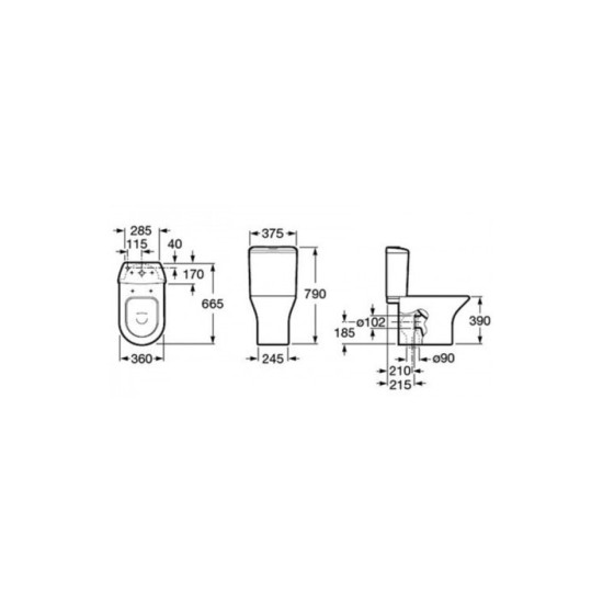 Компакт Gap з кришкою soft-close (А34947800W), Roca