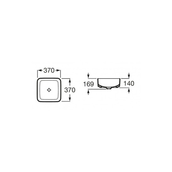 Умивальник Inspira Square 370x370 (A327532000), Roca