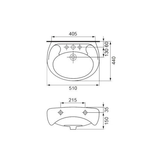 Умивальник ЕКО-2000 50 В (CCWS1000138206), Cersanit