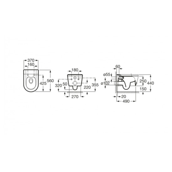 Унітаз підвісний Inspira Round Rimless (A346527000), Roca