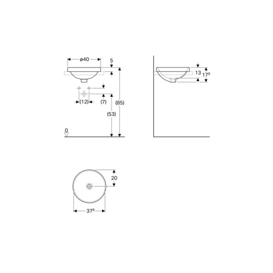 Умивальник VariForm 40 (500.703.01.2) Geberit