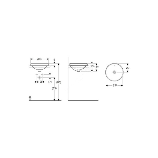 Умивальник VariForm 40 (500.701.01.2) Geberit
