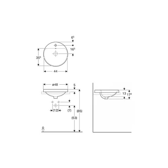 Умивальник VariForm 48 (500.705.01.2) Geberit