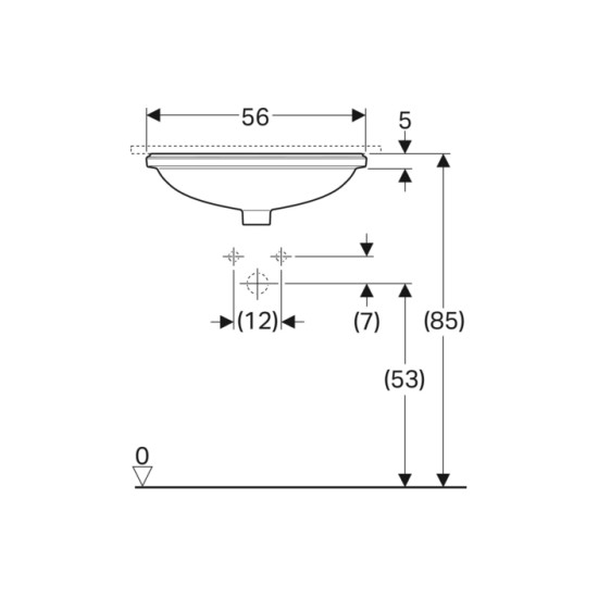 Умивальник VariForm 56 500.753.01.2 Geberit