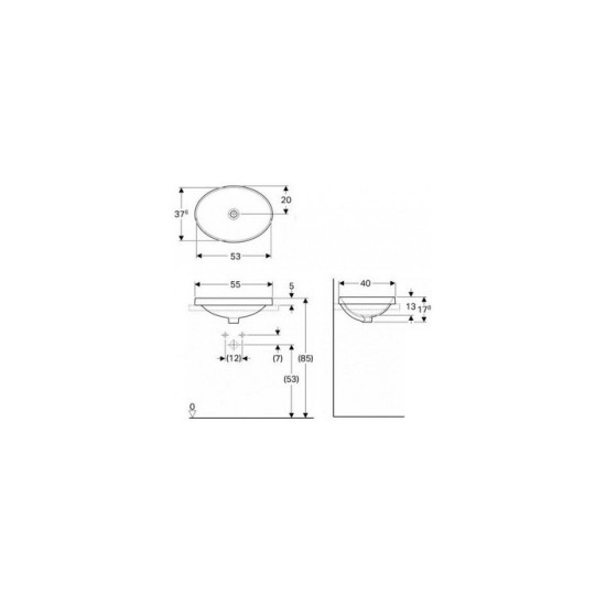 Умивальник VariForm 55 (500.719.01.2) Geberit