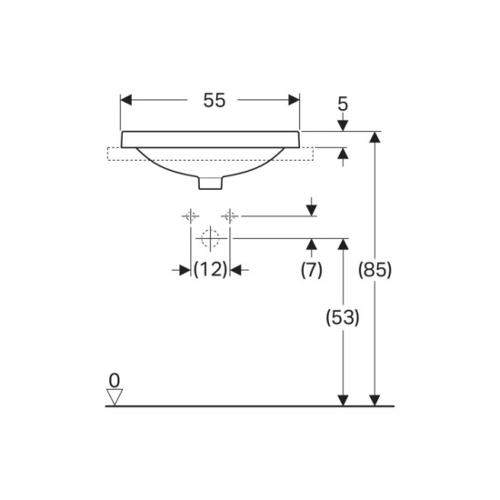 Умивальник VariForm 55 500.721.01.2 Geberit