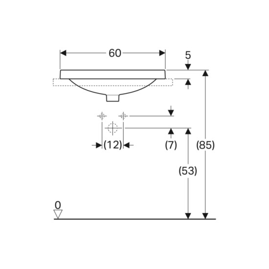 Умивальник VariForm 60 500.725.01.2 Geberit