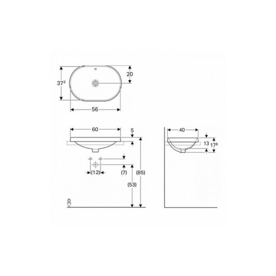 Умивальник VariForm 60 (500.729.01.2) Geberit