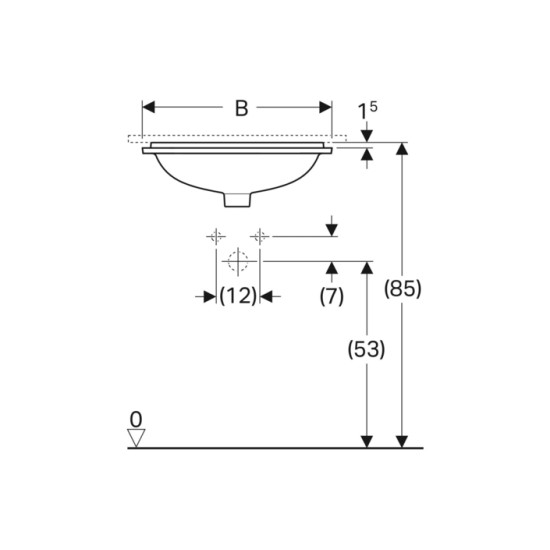 Умивальник VariForm 53 500.761.01.2 Geberit