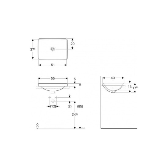 Умивальник VariForm 55 (500.739.01.2) Geberit