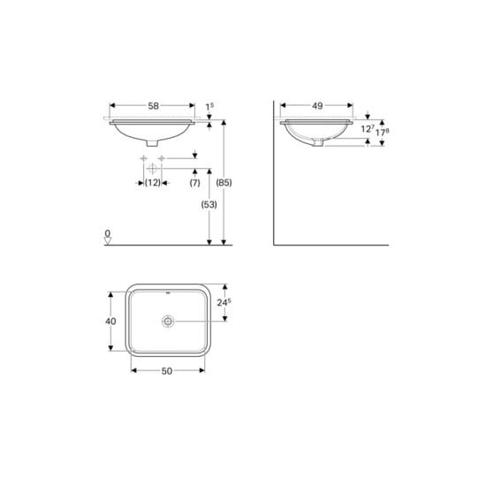 Умивальник VariForm 50 (500.765.01.2) Geberit