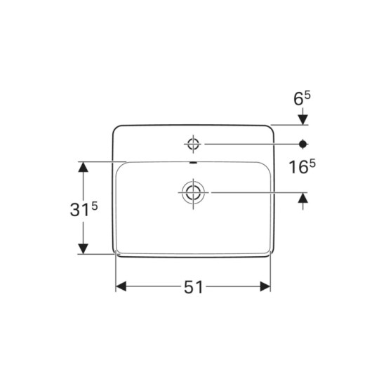 Умивальник VariForm 55 500.743.01.2 Geberit