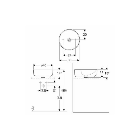 Умивальник VariForm 40 (500.768.01.2) Geberit