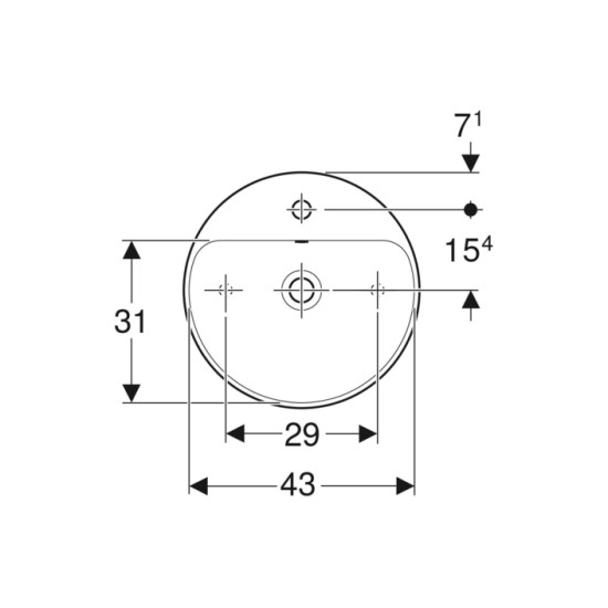 Умивальник VariForm 45 500.769.01.2 Geberit