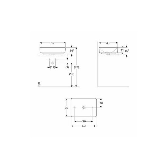 Умивальник VariForm 55 (500.779.01.2) Geberit