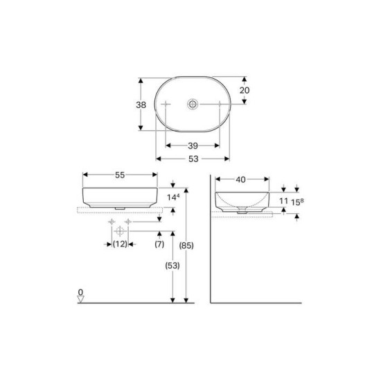 Умивальник VariForm 55 (500.774.01.2) Geberit