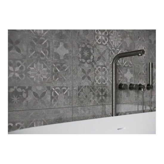 Плитка керамогранітна Softcement Graphite Decor Patchwork RECT 597x597x8 Cerrad