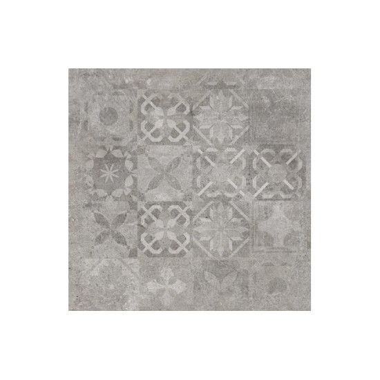 Плитка керамогранітна Softcement Silver Decor Patchwork RECT 597x597x8 Cerrad