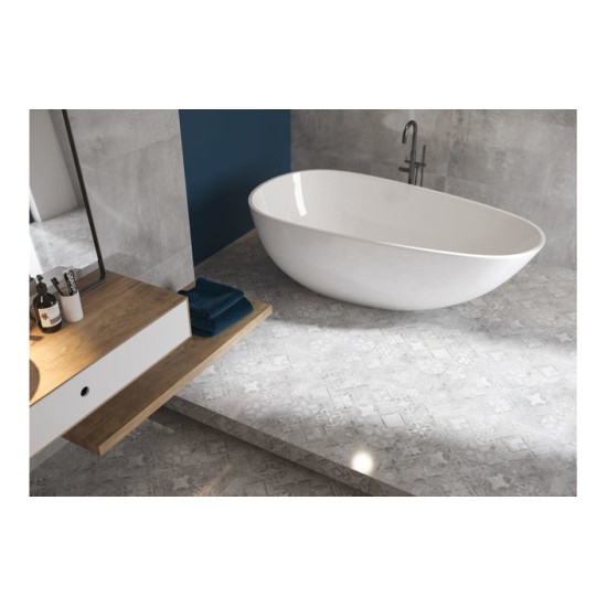 Плитка керамогранітна Softcement Silver Decor Patchwork RECT 597x597x8 Cerrad