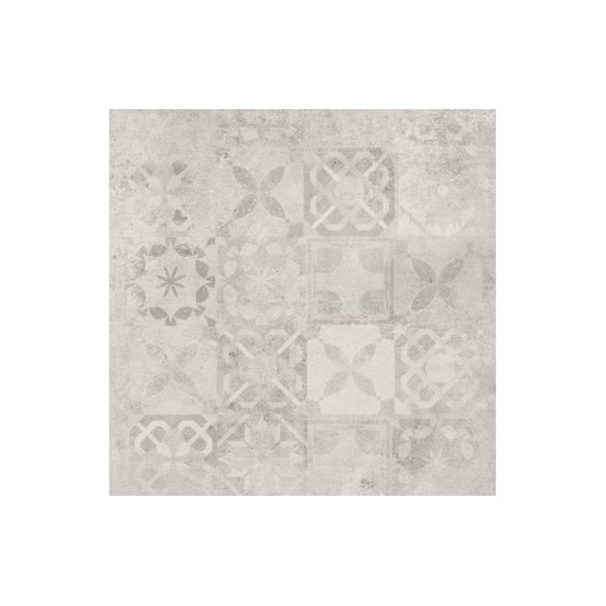 Плитка керамогранітна Softcement White Decor Patchwork POL 597x597x8 Cerrad