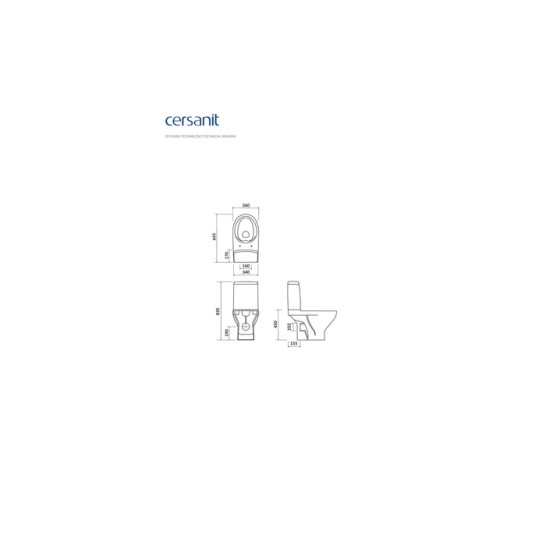 Компакт 675 Moduo Clean On 43 011 з кришкою дюропласт Slim soft-close Cersanit