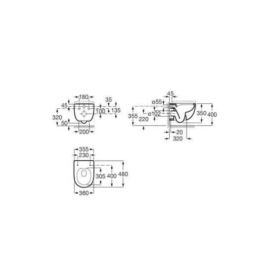 Унітаз підвісний Meridian Rimless з кришкою Slim soft-close (A34H242000), Roca