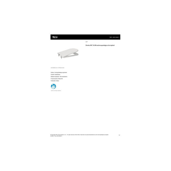 Кришка для унітаза Gap Slim soft-close A801482211 Roca