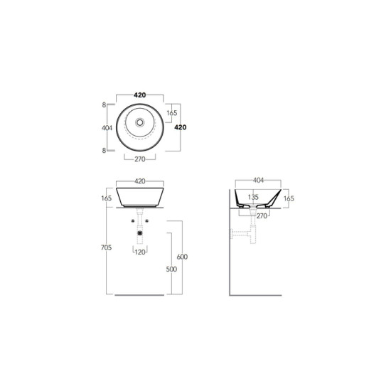 Умивальник WA 01 Wave (WA01WM) White matt, SIMAS