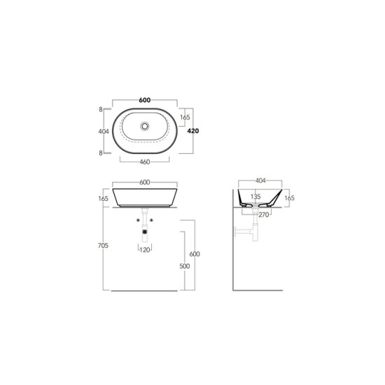 Умивальник WA 02 Wave (WA02WM) White matt, SIMAS