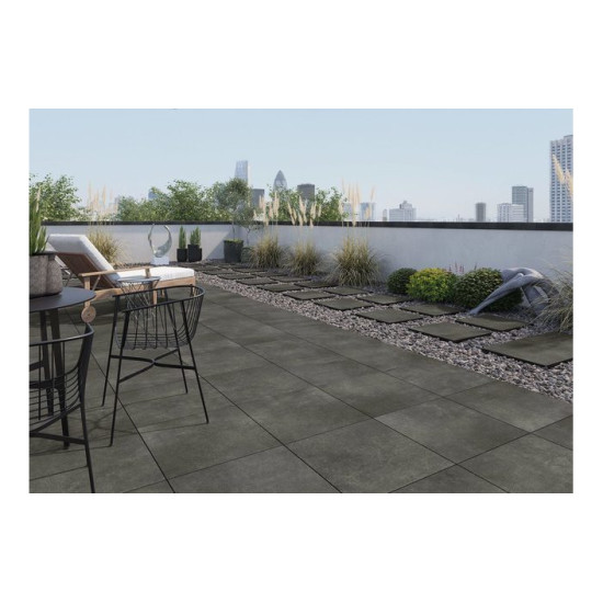 Плитка керамогранітна Stratic Anthracite 2.0 RECT 597x597x20 Cerrad