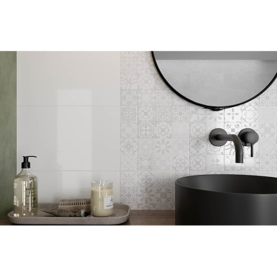 Плитка стінова Sansa White Pattern GLOSSY 250x400x8 Cersanit