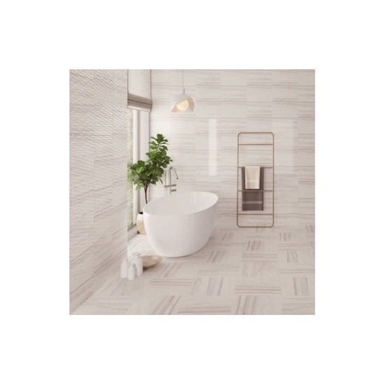 Плитка стінова Teri White GLOSSY STR 250x400x8 Cersanit