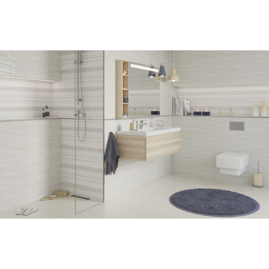 Плитка стінова Living Cream Wave RECT 250x750 Ceramika Color