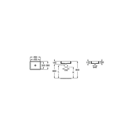 Умивальник Inspira Square 495х390 (A327536000), Roca
