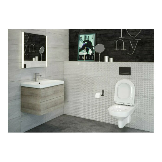 Унітаз підвісний City CleanOn з кришкою Slim дюропласт soft close (SZCZ1001731608) Cersanit