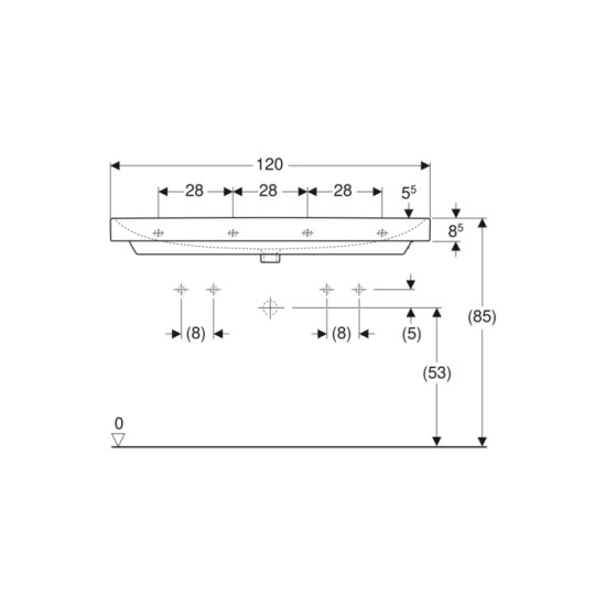 Умивальник 120 Smyle Square 500.253.01.1 Geberit